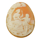 Victorian Carved Classical Goddess with Cherub Shell Cameo Antique c1860