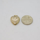 Edwardian Sterling Silver Swallow Front Heart Charm Or Pendant Antique c1910s