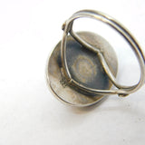 Taxco Style Sterling Silver Cabochon Turquoise Dress Ring Vintage c1970s