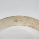 Sterling Silver Cross Pattern Cuff Bangle Bracelet Vintage 1966 London