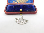 Sterling Silver S Pattern Fan Charm Pendant Vintage c1970