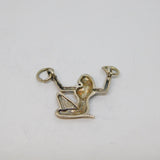 Sterling Silver Virgo Horoscope Charm Pendant Vintage c1970
