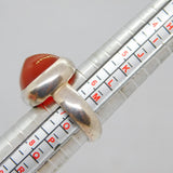 Sterling Silver Chunky Pointed Carnelian Studio Ring Vintage c1970 Size N 1/2