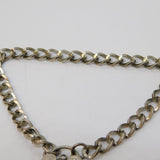 Sterling Silver Curb Link Charm Bracelet Heart Clasp Vintage 1971 London
