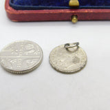 Sterling Silver Queen Victorian Two Annas Indian Coin Charm Pendant Antique 1841