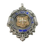 Sterling Silver, Gold & Enamel Wolverhampton Bowling Fob Medal Antique 1925