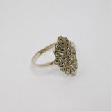 Sterling Silver Art Deco Marcasite Dress Ring Antique c1930 Size P 1/2