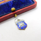 Sterling Silver and Enamel Dingwall Travel Shield Charm Pendant Vintage c1970