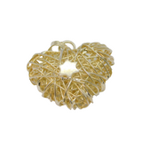 Sterling Silver Wirework Puff Heart With Star Pendant Vintage c1990