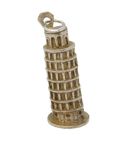 Sterling Silver Leaning Tower of Pisa Charm Pendant Vintage c1970
