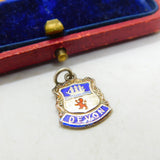 Sterling Silver & Enamel Devon Shield Charm Pendant Vintage c1970