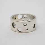 Studio Sterling Silver Novelty Cheese Form Band Ring Vintage c1990 London