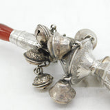 George III Sterling Silver Red Agate Baby Rattle & Teether Antique c1780s