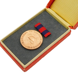Post-WWII East German Red Boxed Copper Miners Medal Vintage c1950