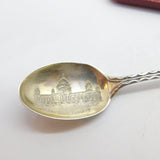 Sterling Silver & Enamel Picture Bowl Belfast Crest Spoon 1931 Birmingham