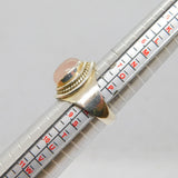 Sterling Silver Chunky Rose Quartz Cabochon Dress Ring Vintage c1970 Size R