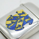 Victorian Sterling Silver Enamel Trinity College, Oxford Vesta Case Antique 1893