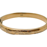 Gold on Sterling Silver Floral Pattern Bangle Bracelet Vintage 1992 Birmingham
