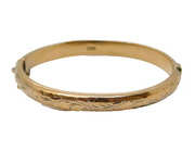Gold on Sterling Silver Floral Pattern Bangle Bracelet Vintage 1992 Birmingham