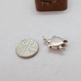 Sterling Silver Puffy Turtle Charm Pendant Vintage c1970