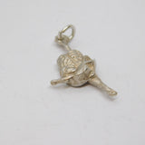 Sterling Silver Ballerina Dancer Charm Pendant Vintage c1970