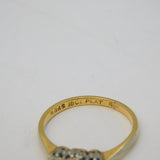 Edwardian 18ct Gold, Platinum, Three-Stone Diamond Ring Antique c1910