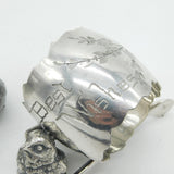 Silver Plated Wishbone, Chick & Egg, Egg Cup & Napkin Ring Set Antique c1920