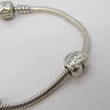 Pandora Sterling Silver Bracelet & Charms Contemporary c2010