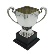 20th Century Sterling Silver Angled Sporting Trophy Cup Antique 1936 Sheffield