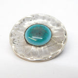 Arts & Crafts White Metal Ruskin Pottery 'Guild Button' Brooch Antique 1902