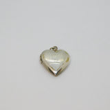 Sterling Silver Art Deco Patterned Heart Double Locket Pendant Antique c1930s