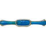 Art Deco Sterling Silver Blue Guilloche Enamel Bar Brooch Antique Birmingham