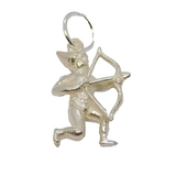 Sterling Silver Archer With Bow & Arrow Charm Pendant Vintage c1970
