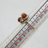 Sterling Silver Triple Baltic Amber Studio Style Dress Ring Vintage c1970 Size J