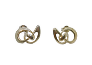 Pair of Sterling Silver Knot Form Stud Earrings Vintage c1970