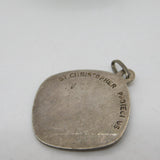 Sterling Silver 'St Christopher Protect Us' Charm Pendant Vintage c1970