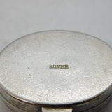 Chinese Sterling Silver & Green Jade Set Pill Box Antique c1930s Art Deco