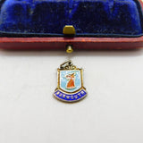 Sterling Silver and Enamel Barmouth Shield Charm Pendant Vintage c1970