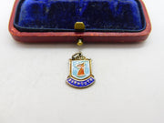 Sterling Silver and Enamel Barmouth Shield Charm Pendant Vintage c1970