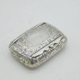 Victorian Sterling Silver Floral Pattern Snuff Box Antique 1889 Birmingham