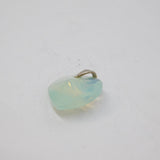 Sterling Silver Opal Effect Faceted Glass Heart Pendant Vintage c1970