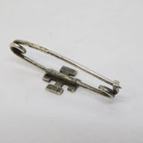 Victorian Sterling Silver Cross Form Brooch Pin Antique 1900 Birmingham