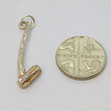 Sterling Silver Textured Pipe Charm Pendant Vintage c1970