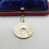 Silver Dipped Authentic French 1932 10 Centimes Charm Pendant