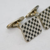 Georg Jensen Sterling Silver Check Pattern Gents Cufflinks Vintage London