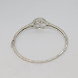 Sterling Silver Paste Set Tree Of Life Hinged Bangle Vintage c2000