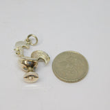Sterling Silver Portugese Cockerel Charm Pendant Vintage c1970