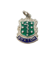 Sterling Silver Enamel Buxton Souvenir Charm Pendant Vintage c1970