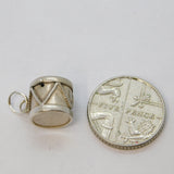 Sterling Silver Marching Band Drum Charm Pendant Vintage c1970