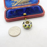 Sterling Silver and Coloured Black Glass Bead Charm Pendant Vintage c1970